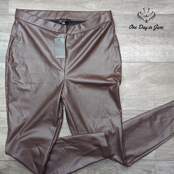 Eloquii Faux Leather Pull On Slim Pants Size 14 - Picture 1 of 6